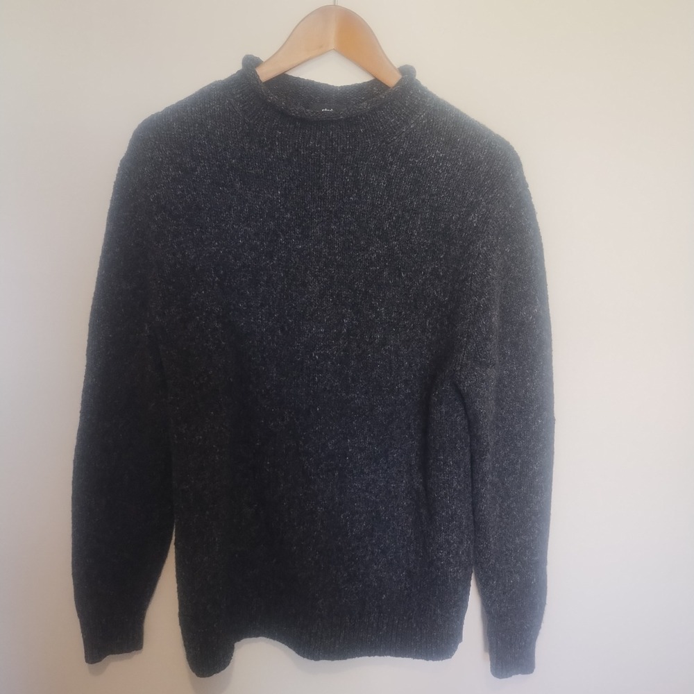 Claiborne Roll Neck Sweater Men's Small Grey Fisherman Heritage